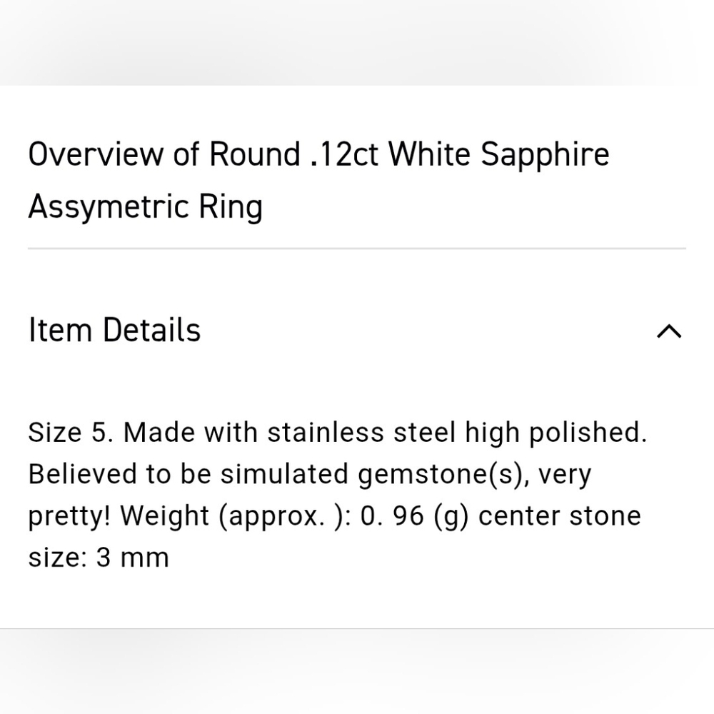 Elegant Silver Ring with White Sapphire - Picture 2 of 6
